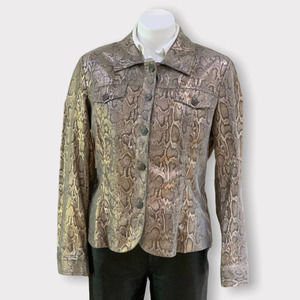 Birch Hill Metallic Snake Print Jacket Size Medium